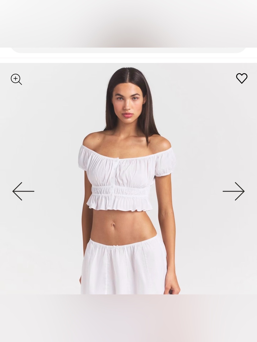 POPLIN APPAREL OFF THE SHOULDER TOP STYLE:TP-SSL-12209W COLOR: SNOW SIZE: XS